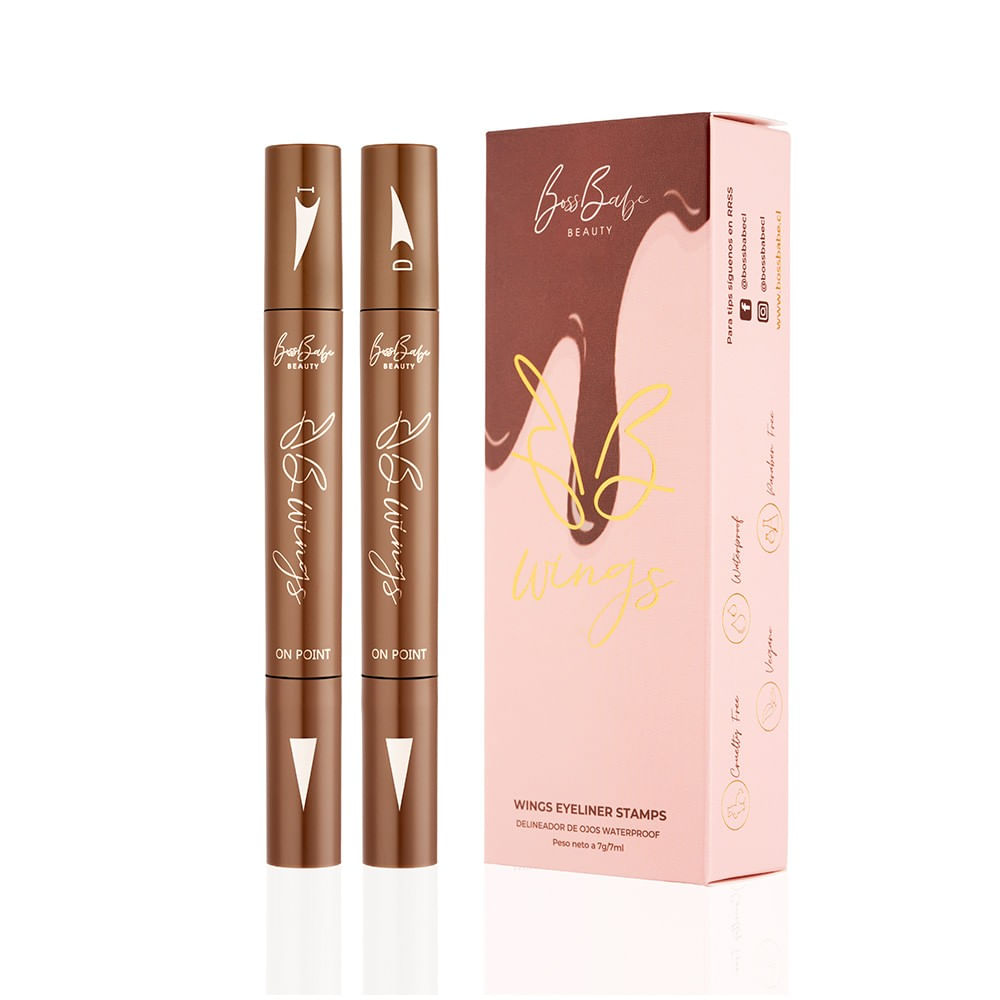 Kit delineadores de ojos wings stamp chocolate On Point 10mm - BossBabe