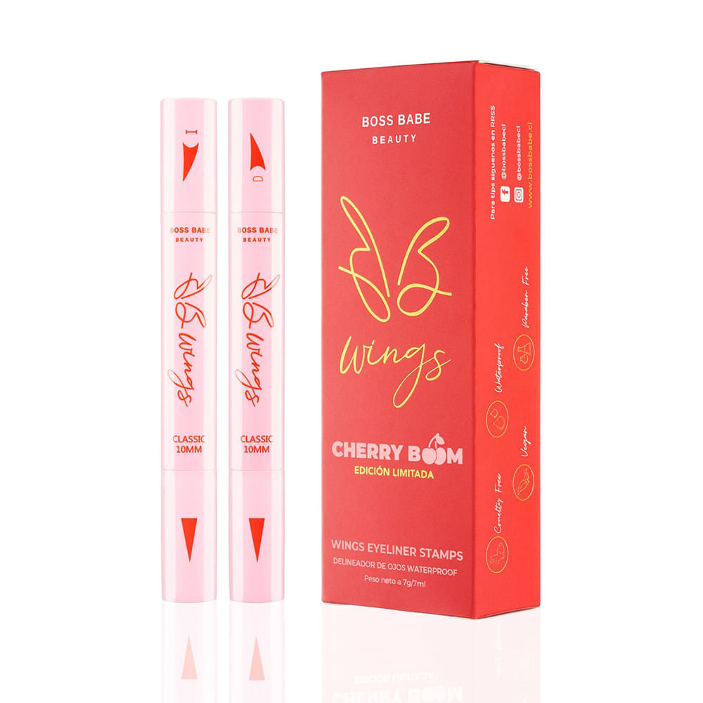 Kit delineadores de ojos wings stamp Cherry Boom 10mm - BossBabe
