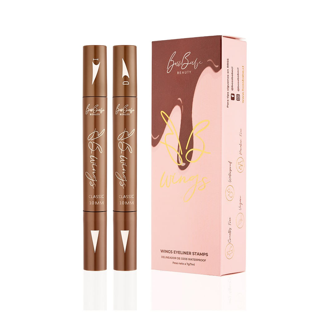 Kit delineadores de ojos wings stamp chocolate Classic 10mm - BossBabe